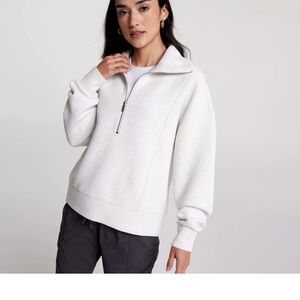 White Half-Zip Pullover